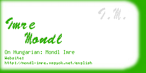 imre mondl business card